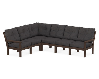 POLYWOOD® Vineyard 6-Piece Sectional in Mahogany / Ash Charcoal