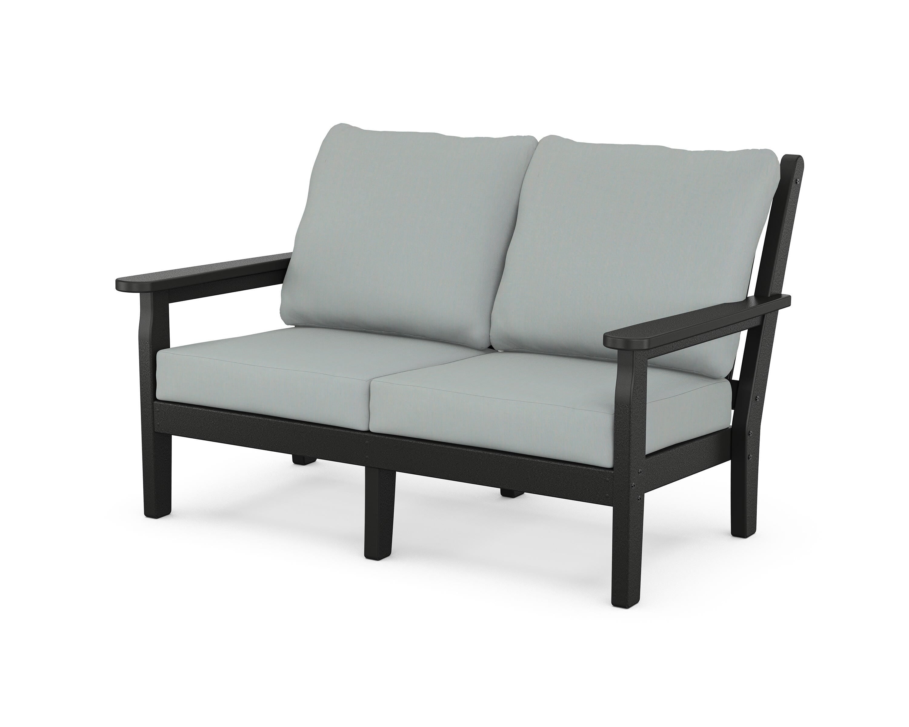 POLYWOOD® Chippendale Deep Seating Loveseat in Black / Spa