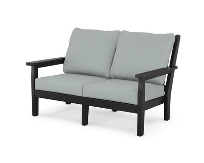 POLYWOOD® Chippendale Deep Seating Loveseat in Black / Spa