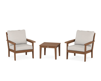 Country Living Cottage 3-Piece Deep Seating Set in Teak / Cast Ash
