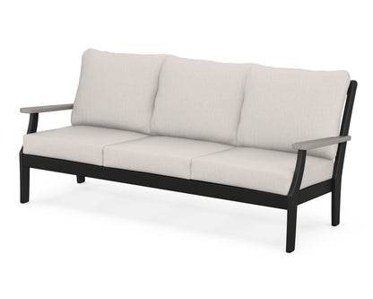 POLYWOOD® Braxton Deep Seating Sofa in Black / Driftwood / Cast Ash