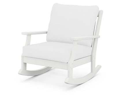 POLYWOOD® Braxton Deep Seating Rocking Chair in White / Natural