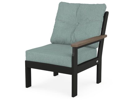 POLYWOOD® Vineyard Modular Right Arm Chair in Black / Kona / Glacier Spa
