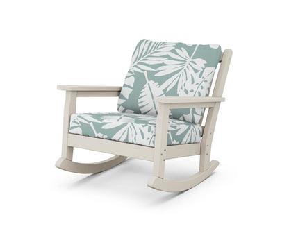 POLYWOOD® Chippendale Deep Seating Rocking Chair in Sand / Leaf Glacier Spa