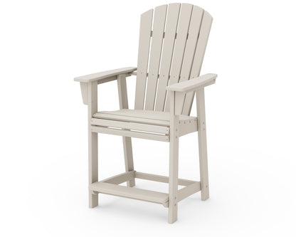 POLYWOOD® Nautical Curveback Adirondack Counter Chair in Sand