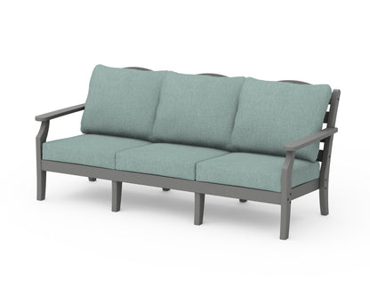 Draper James™ by  POLYWOOD® Savannah Deep Seating Sofa in Slate Grey / Glacier Spa
