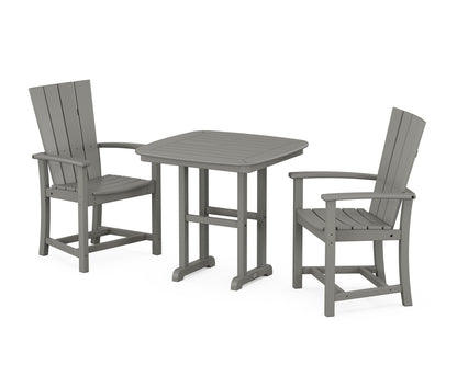 POLYWOOD® Quattro 3-Piece Dining Set in Slate Grey