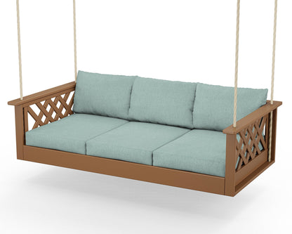 Country Living Wovendale Daybed Swing in Teak / Glacier Spa
