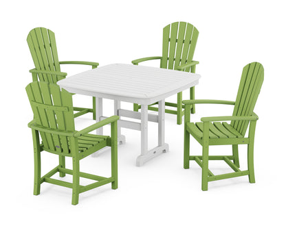 POLYWOOD® Palm Coast 5-Piece Dining Set with Trestle Legs in Lime / White