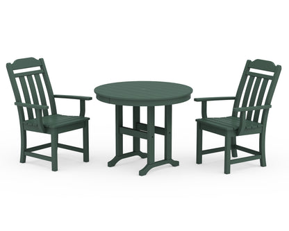 Country Living Cottage 3-Piece Farmhouse Dining Set in Green