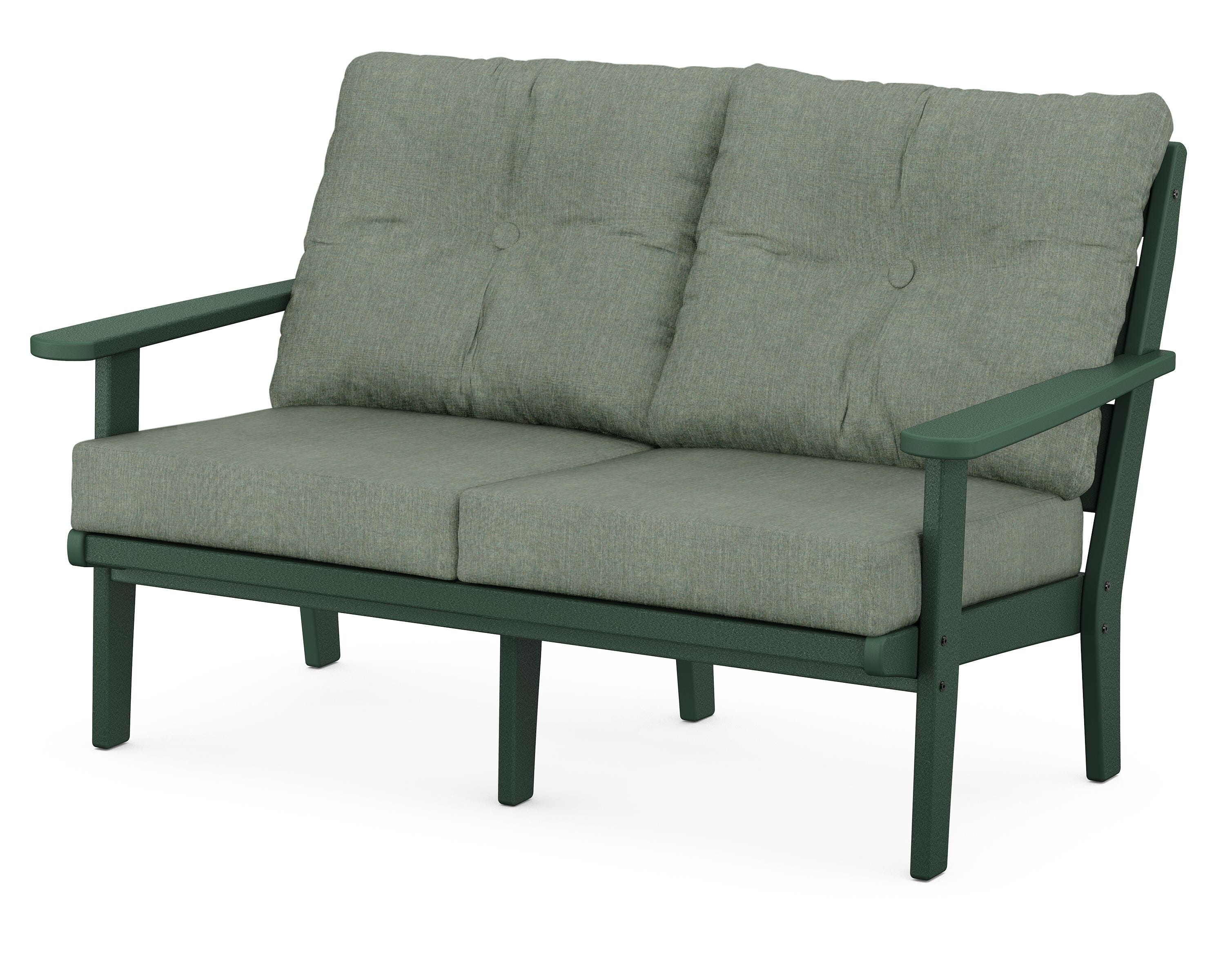 POLYWOOD® Lakeside Deep Seating Loveseat in Green / Cast Sage