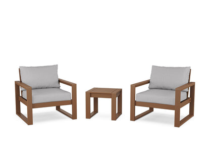 POLYWOOD® EDGE Sectional 3-Piece Deep Seating Set in Teak / Granite
