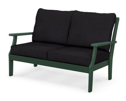 POLYWOOD® Braxton Deep Seating Loveseat in Green / Midnight Linen