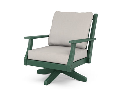 Country Living Wovendale Deep Seating Swivel Chair in Green / Cast Ash