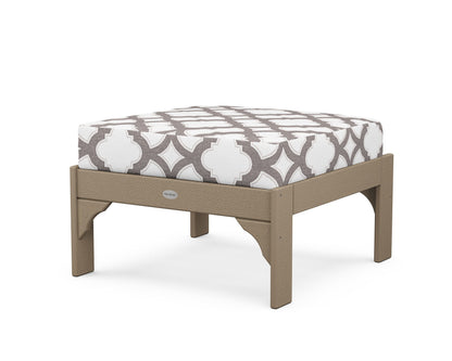 POLYWOOD¬Æ Vineyard Deep Seating Ottoman in Vintage Sahara / Trellis Grey Mist