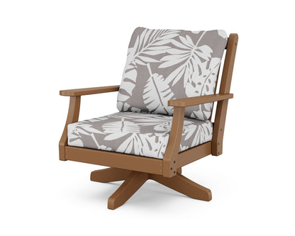Country Living Wovendale Deep Seating Swivel Chair in Teak / Leaf Grey Mist