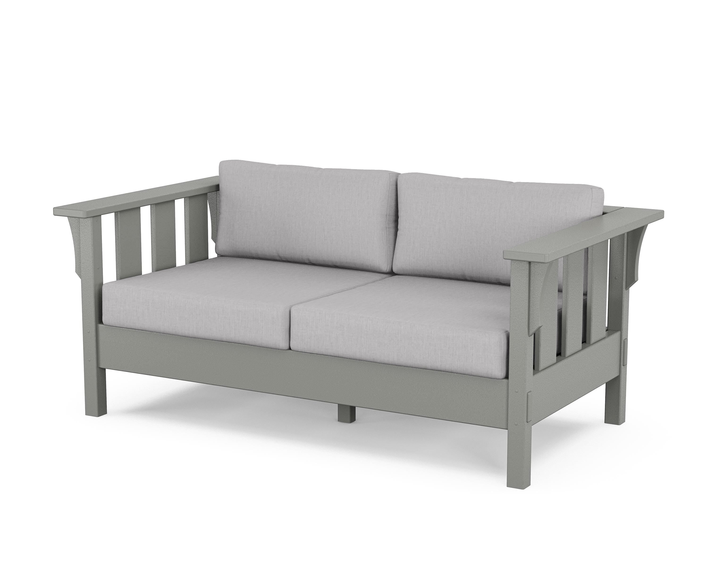 Martha Stewart by POLYWOOD® Acadia Deep Seating Loveseat in Slate Grey / Granite