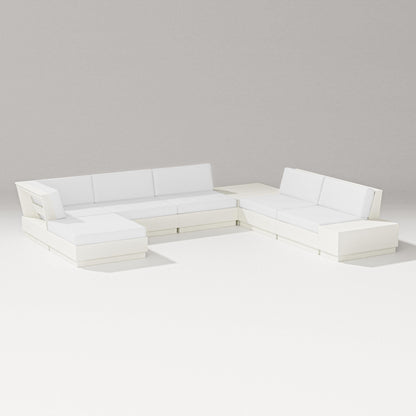 PW Designer Series Elevate 8-Piece Corner Sectional in Vintage White / Natural