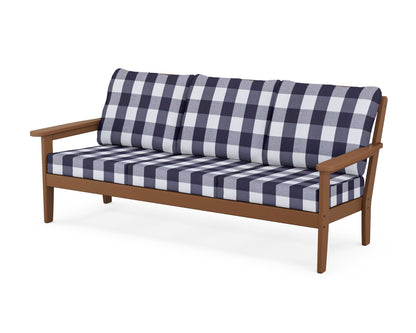 Country Living Cottage Deep Seating Sofa in Teak / Buffalo Plaid Navy