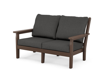 POLYWOOD® Chippendale Deep Seating Loveseat in Mahogany / Spectrum Carbon