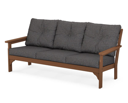 POLYWOOD® Vineyard Deep Seating Sofa in Teak / Ash Charcoal