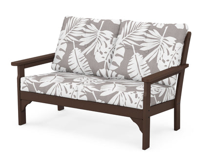 POLYWOOD® Vineyard Deep Seating Loveseat in Mahogany / Leaf Grey Mist