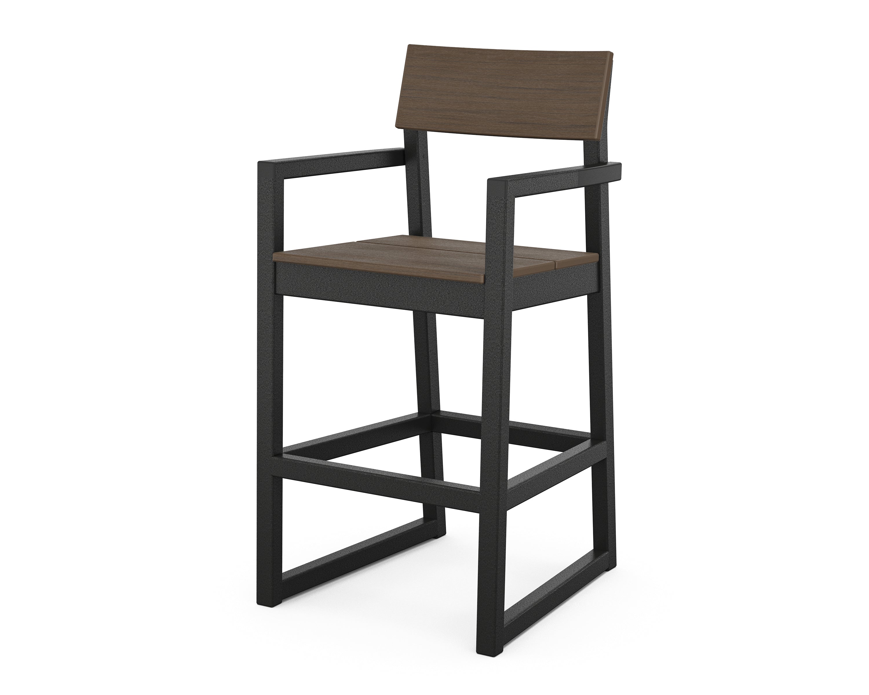 POLYWOOD® EDGE Bar Arm Chair in Black / Kona