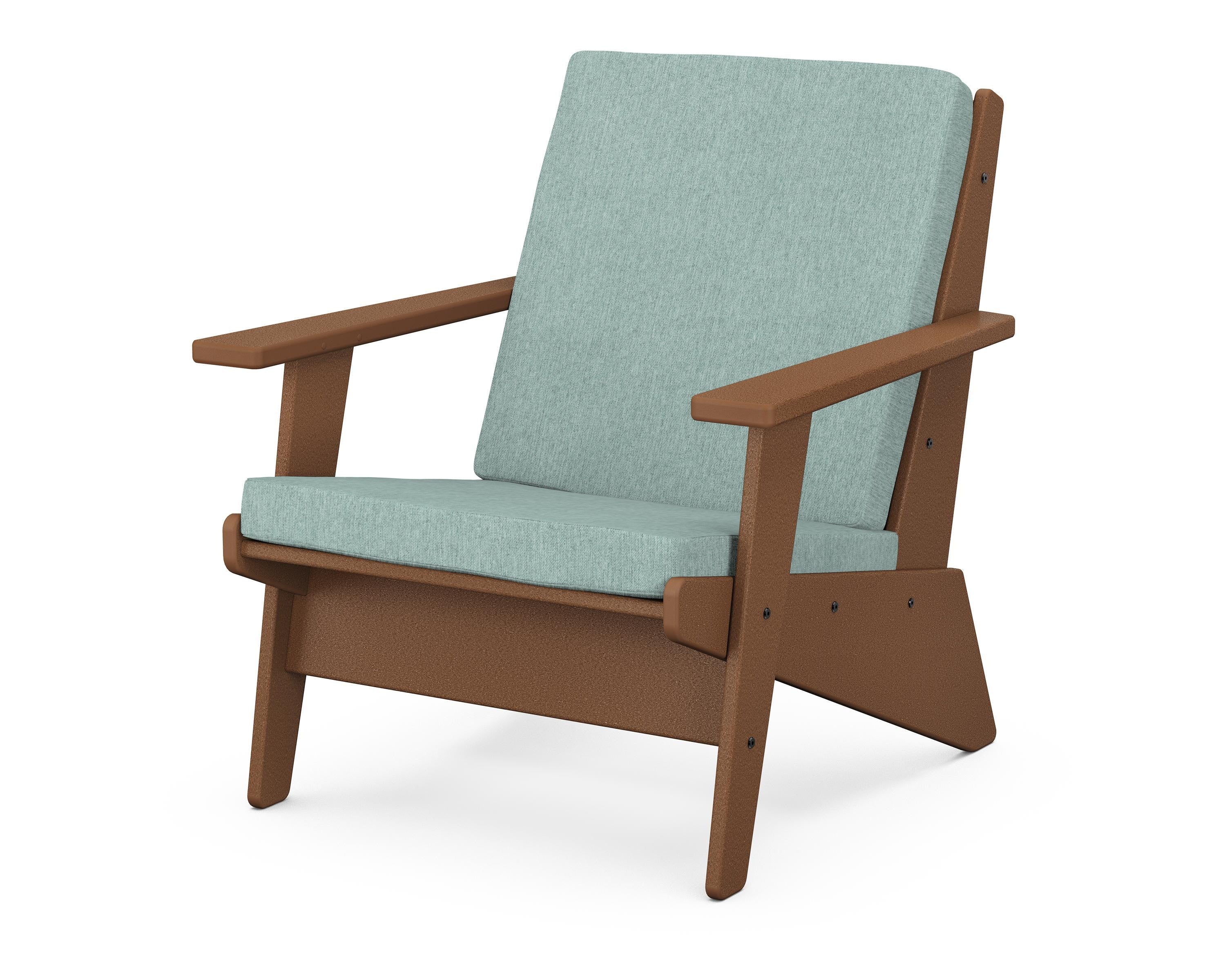 POLYWOOD® Riviera Modern Lounge Chair in Teak / Glacier Spa