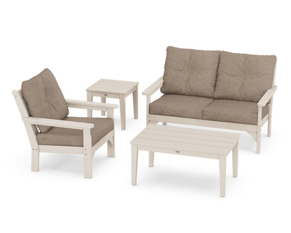 POLYWOOD® Vineyard 4-Piece Deep Seating Set in Sand / Spiced Burlap
