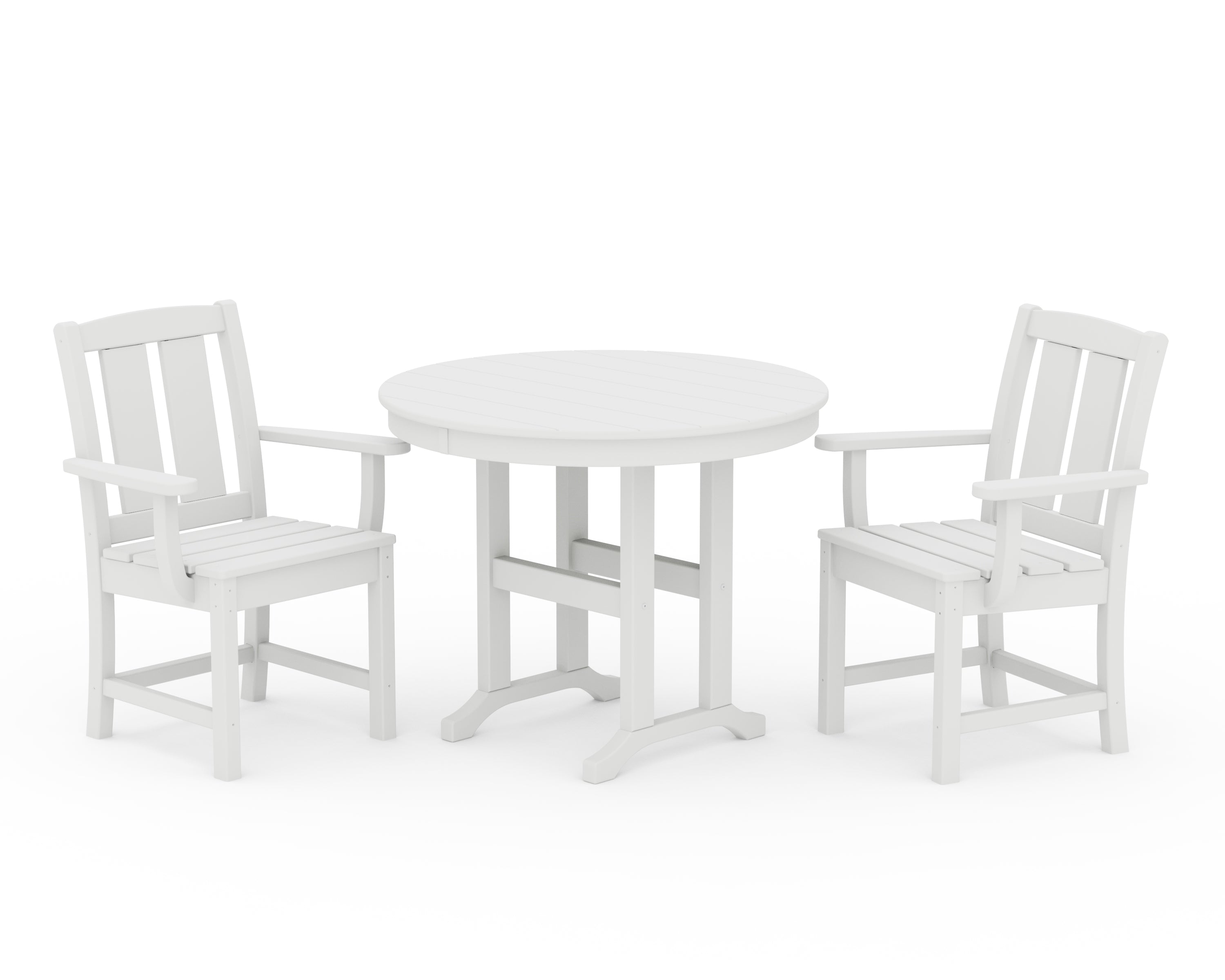 POLYWOOD® Mission 3-Piece Farmhouse Dining Set in White