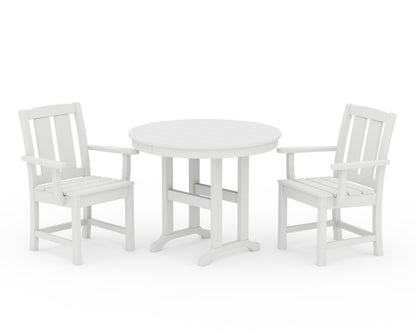 POLYWOOD® Mission 3-Piece Farmhouse Dining Set in White