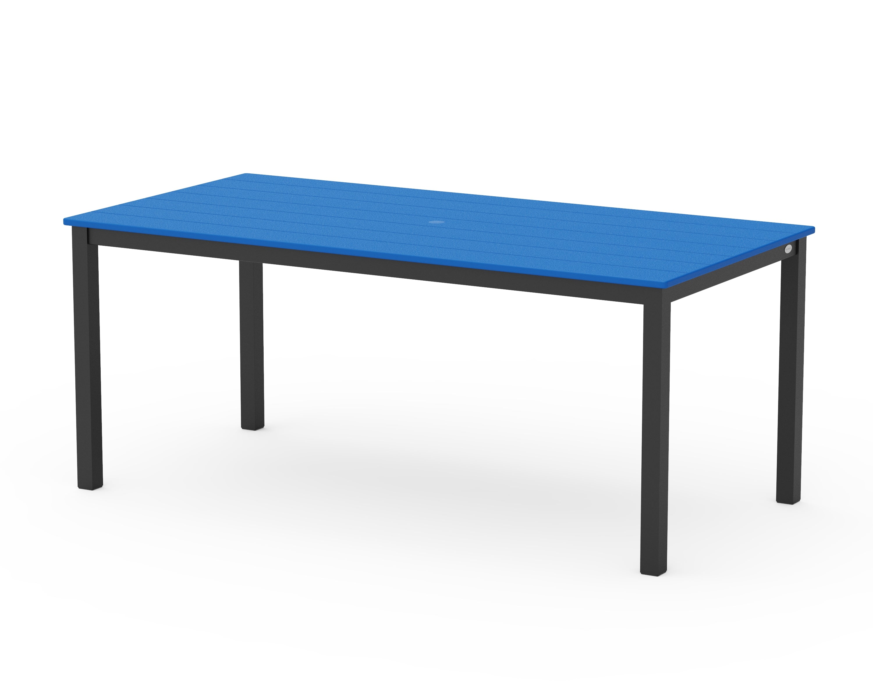 POLYWOOD® Main Street 36" x 72" Dining Table in Black / Pacific Blue