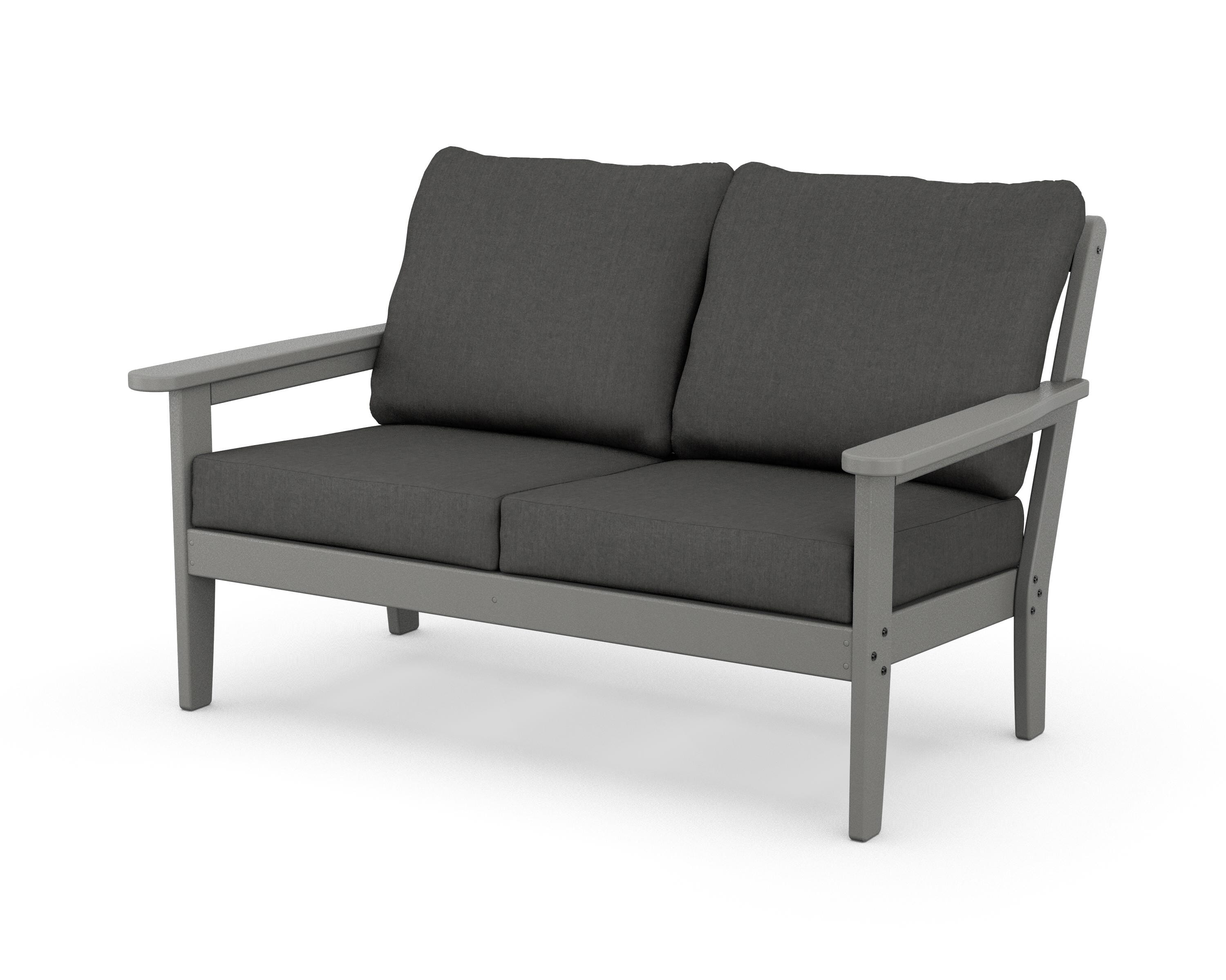 Country Living Cottage Deep Seating Loveseat in Slate Grey / Spectrum Carbon