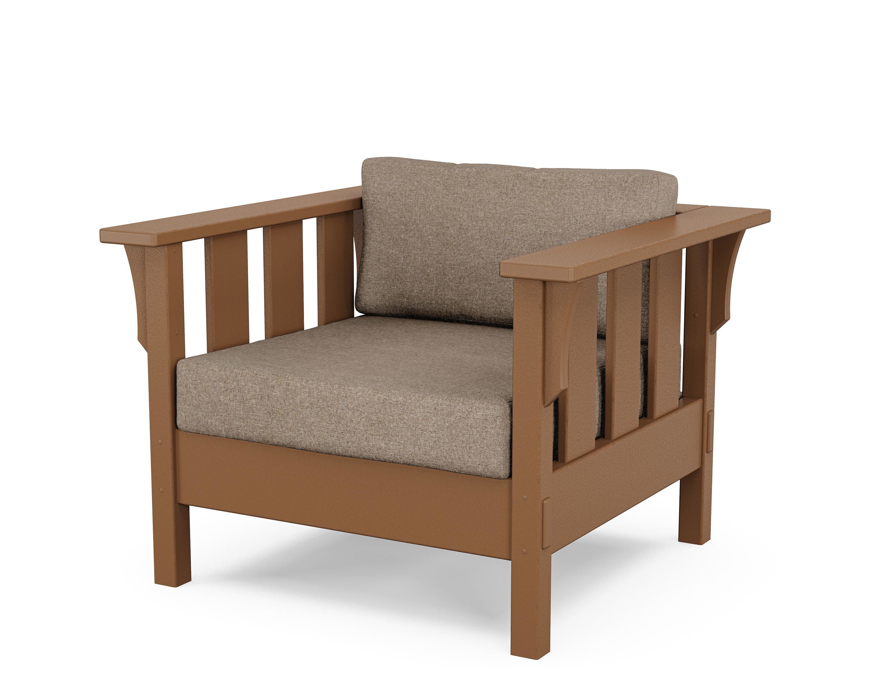Martha Stewart by POLYWOOD® Acadia Deep Seating Chair in Teak / Spiced Burlap