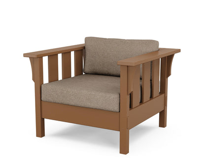 Martha Stewart by POLYWOOD® Acadia Deep Seating Chair in Teak / Spiced Burlap