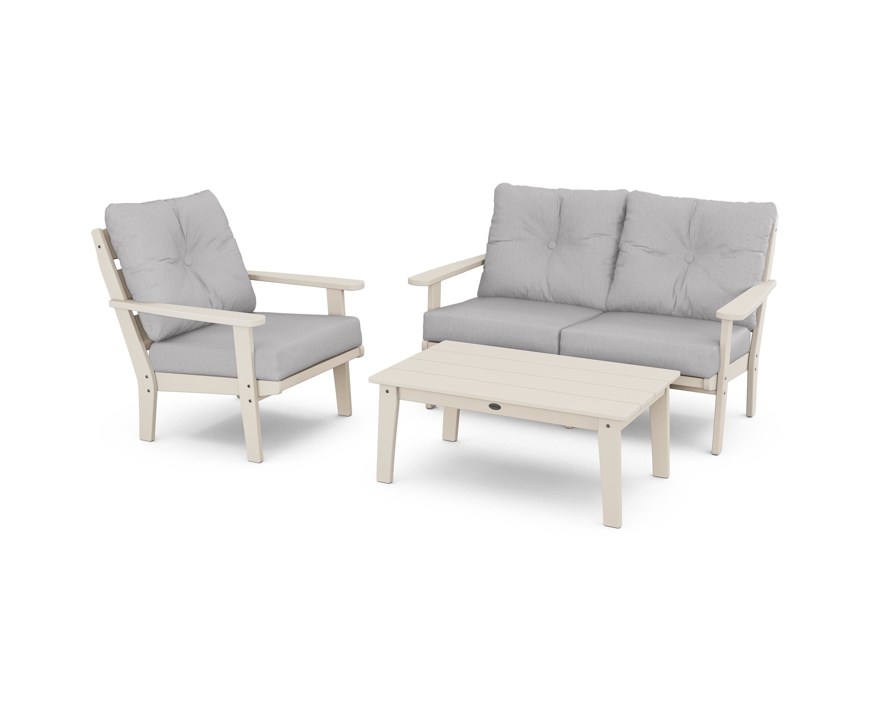 POLYWOOD® Lakeside 3-Piece Deep Seating Set in Sand / Granite