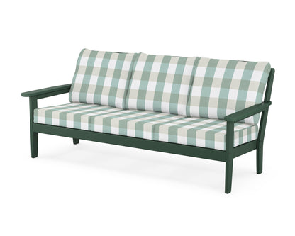 Country Living Cottage Deep Seating Sofa in Green / Buffalo Plaid Glacier Spa