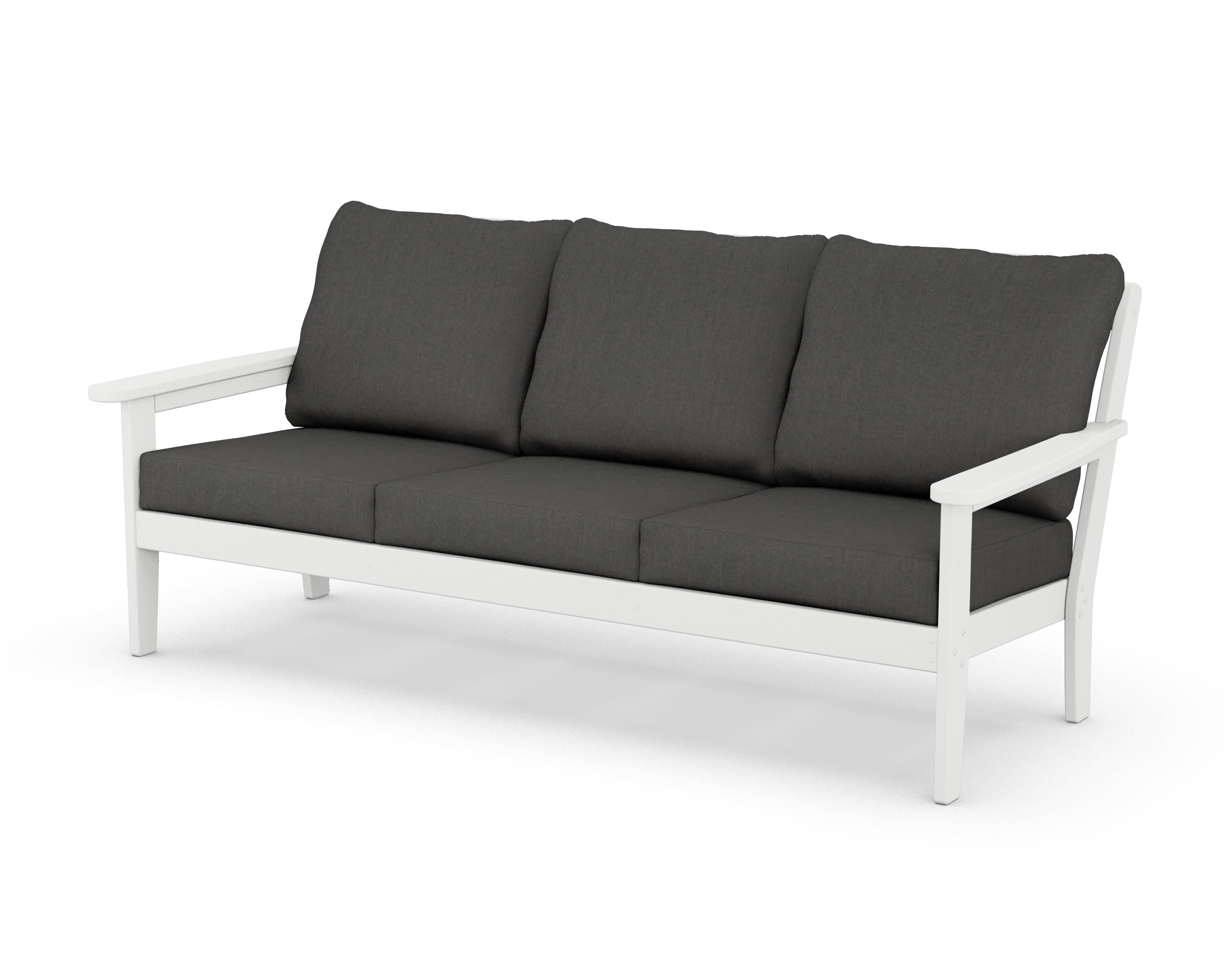 Country Living Cottage Deep Seating Sofa in White / Spectrum Carbon