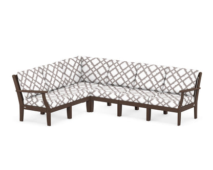 POLYWOOD® Braxton Modular 6-Piece Deep Seating Set in Mahogany / Trellis Grey Mist