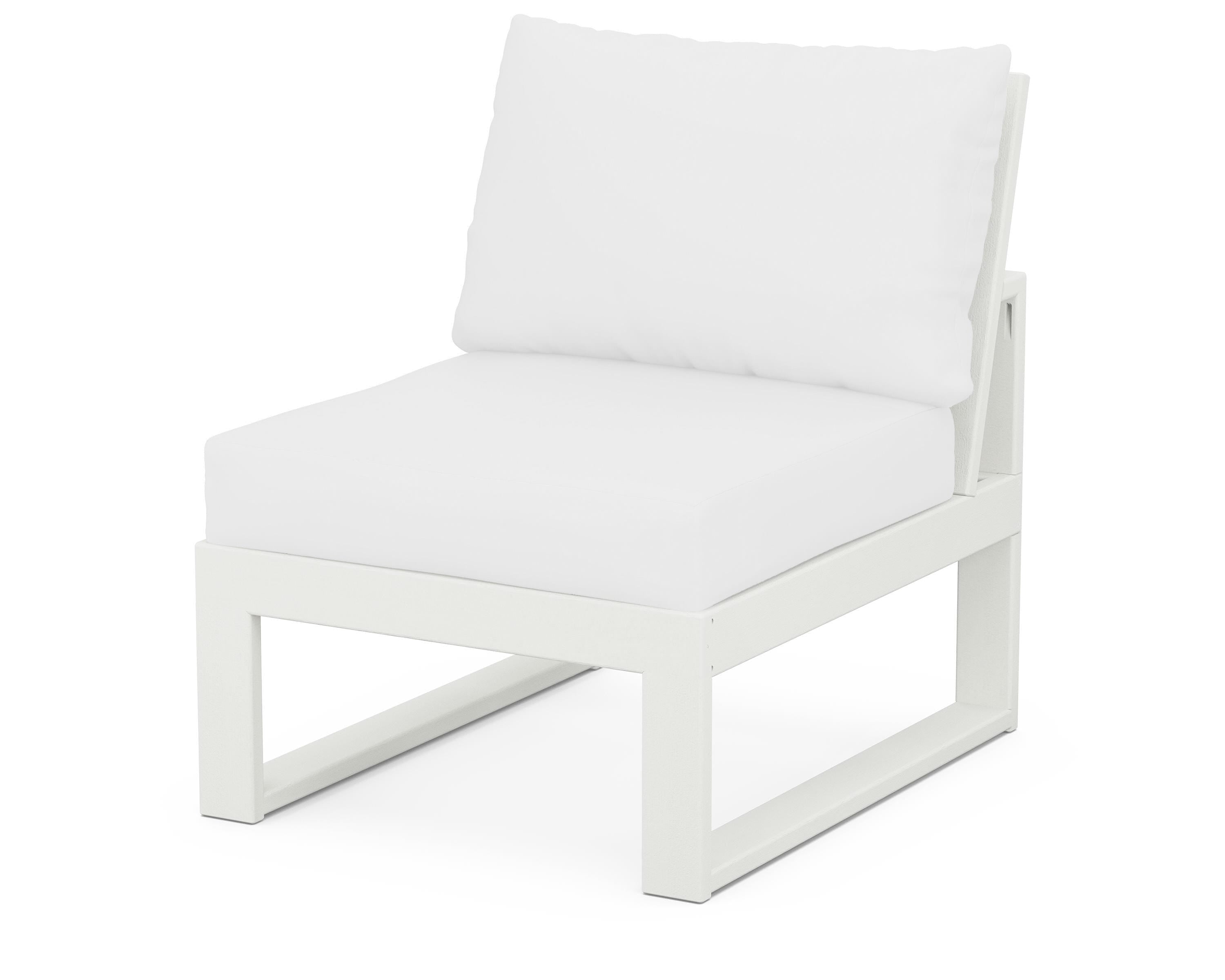 Unbranded Modular Armless Chair in Vintage White / Natural
