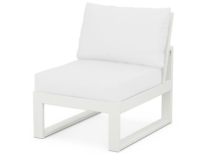 Unbranded Modular Armless Chair in Vintage White / Natural