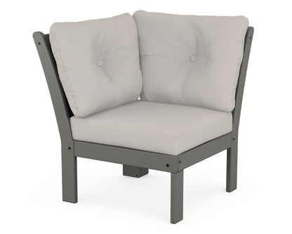 POLYWOOD® Vineyard Modular Corner Chair in Slate Grey / Cast Ash