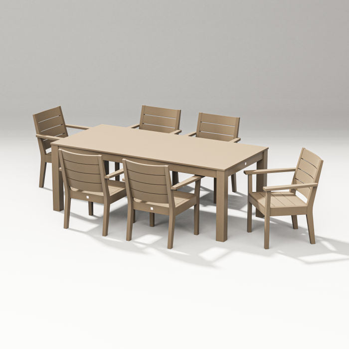 Latitude 7-piece Arm Chair Dining Set - Parsons 84"