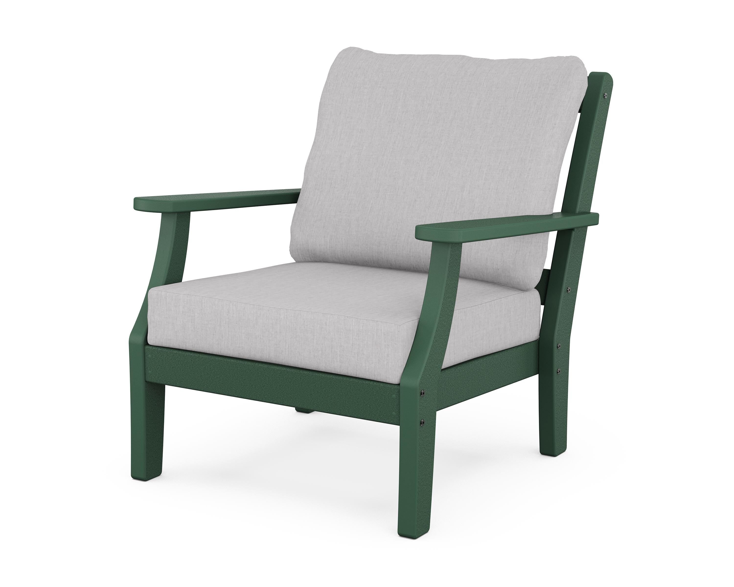 Martha Stewart by POLYWOOD® Chinoiserie Deep Seating Chair in Green / Granite