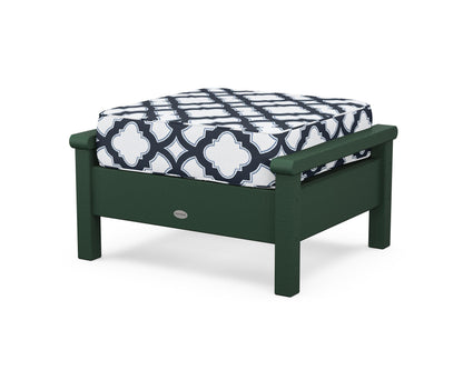 POLYWOOD® Harbour Deep Seating Ottoman in Green / Trellis Marine Indigo