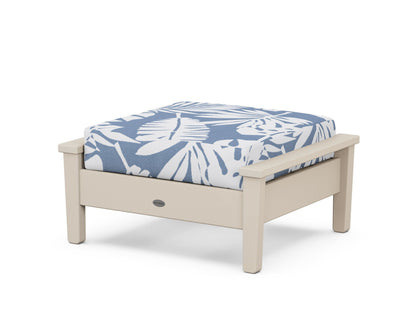 POLYWOOD® Prescott Deep Seating Ottoman in Sand / Leaf Sky Blue