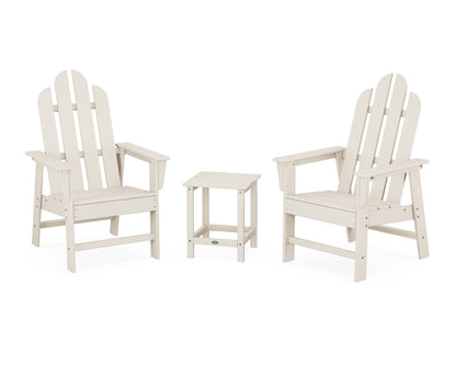 POLYWOOD® Long Island 3-Piece Upright Adirondack Chair Set in Sand