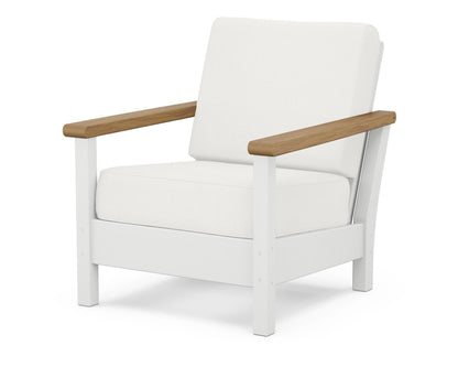POLYWOOD® Harbour Deep Seating Chair in White / Natural / Natural Linen