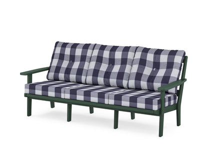 POLYWOOD® Prairie Deep Seating Sofa in Green / Buffalo Plaid Navy
