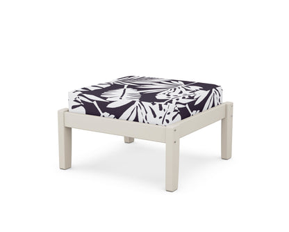 Unbranded Deep Seating Ottoman in Sand / Leaf Navy